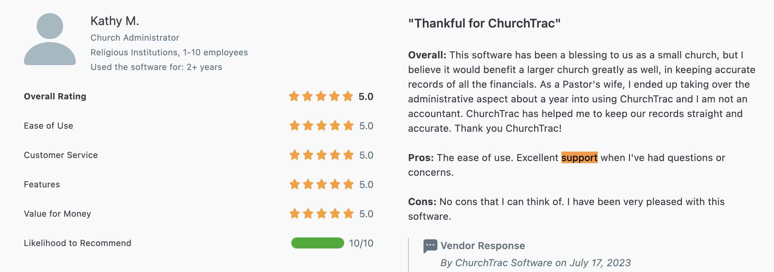ChurchTrac is the best church management system. See the reviews to learn why