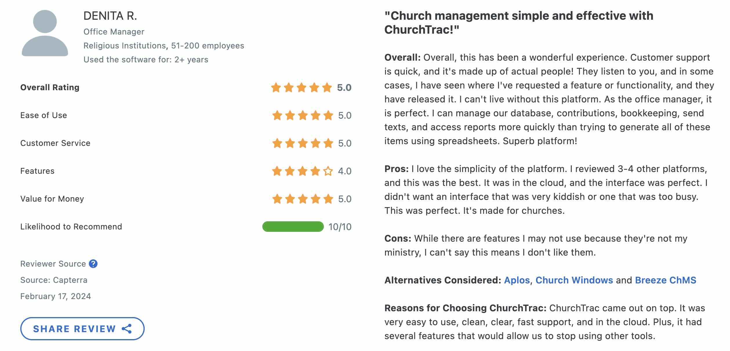 ChurchTrac is the Best Church Software for Small Churches