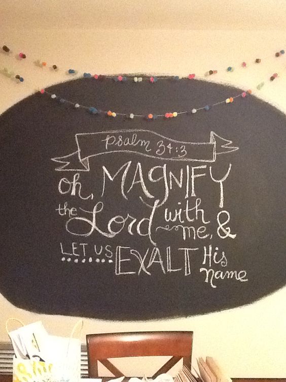 Paint a wall in your home with chalk paint to make a prayer wall