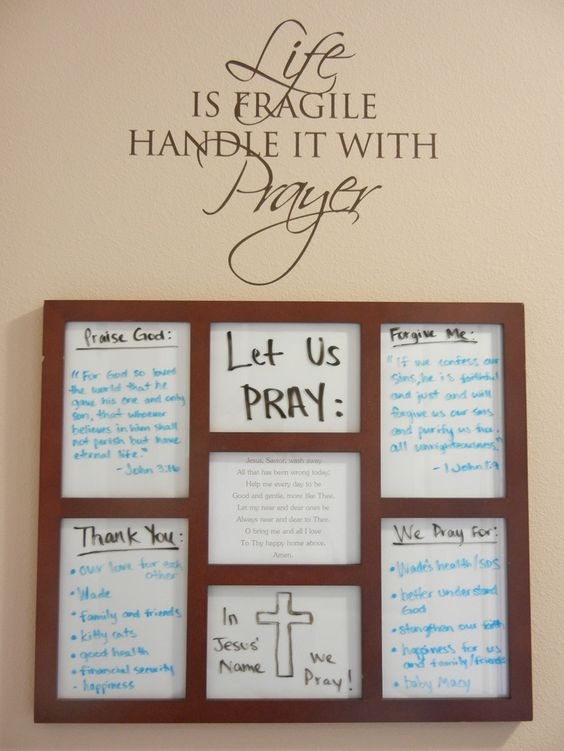 Hang a dry-erase board for family prayer time