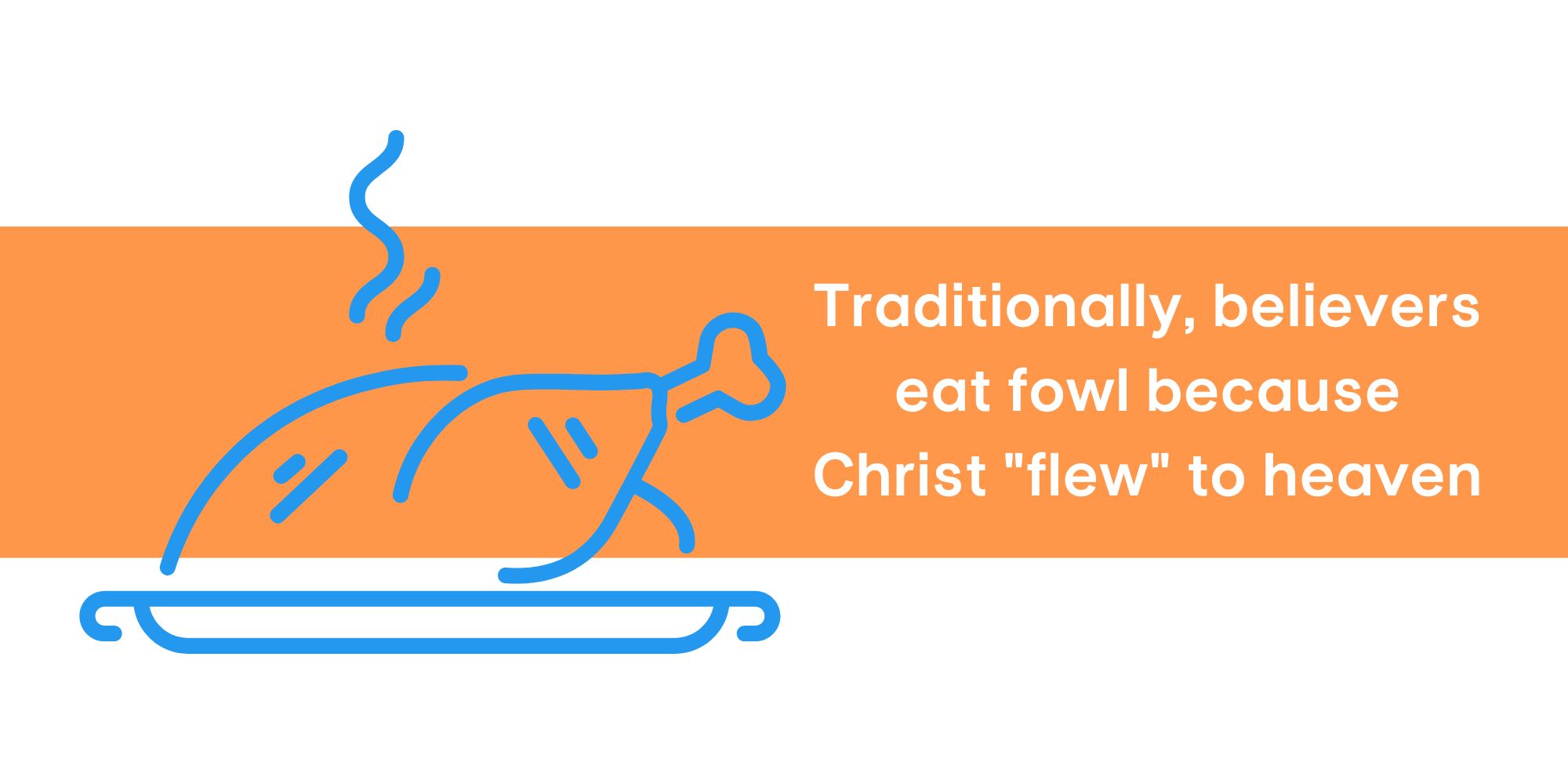 Traditionally, believers eat fowl because Christ 