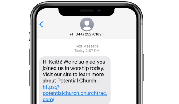 Church Text Message New Guest
