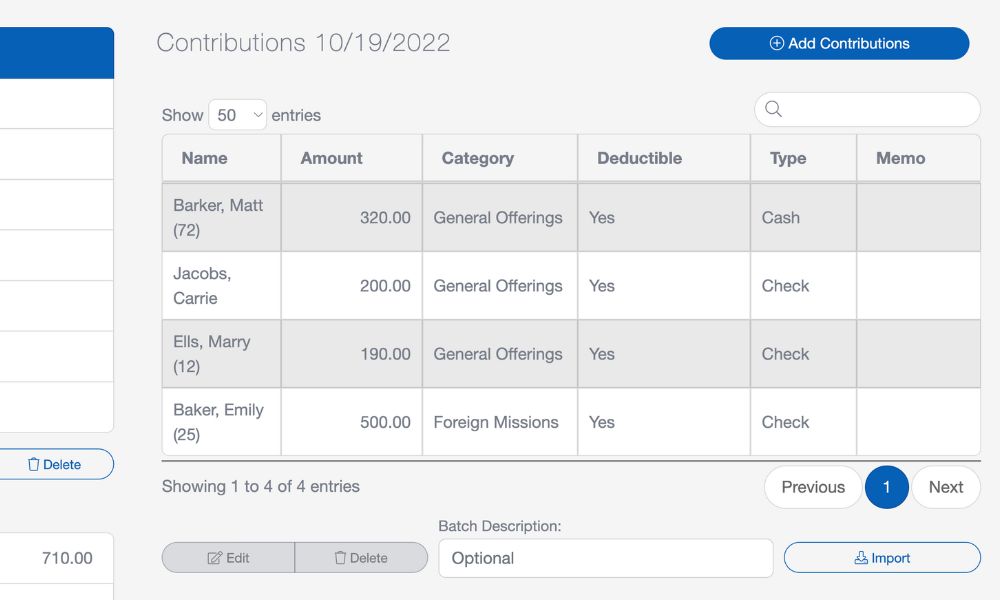 donation tracking