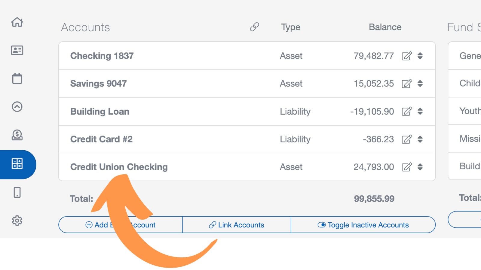 You've entered the church bank account for the church accounting feature in ChurchTrac