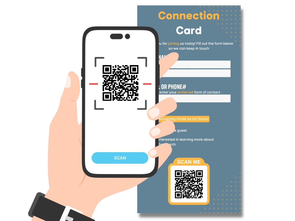 Scan your Church Connect Church Website QR code with your phone camera