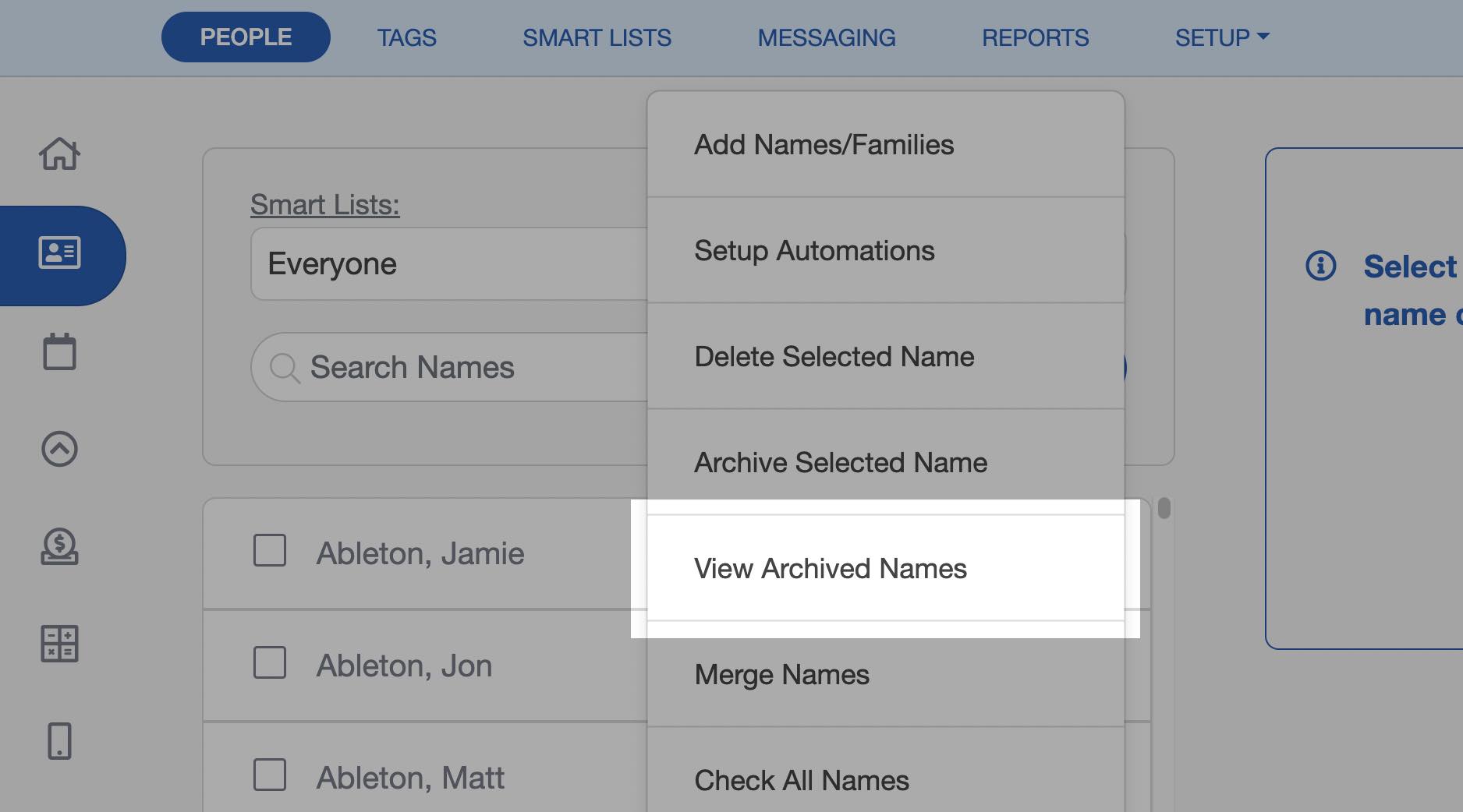 Restore Archived Names