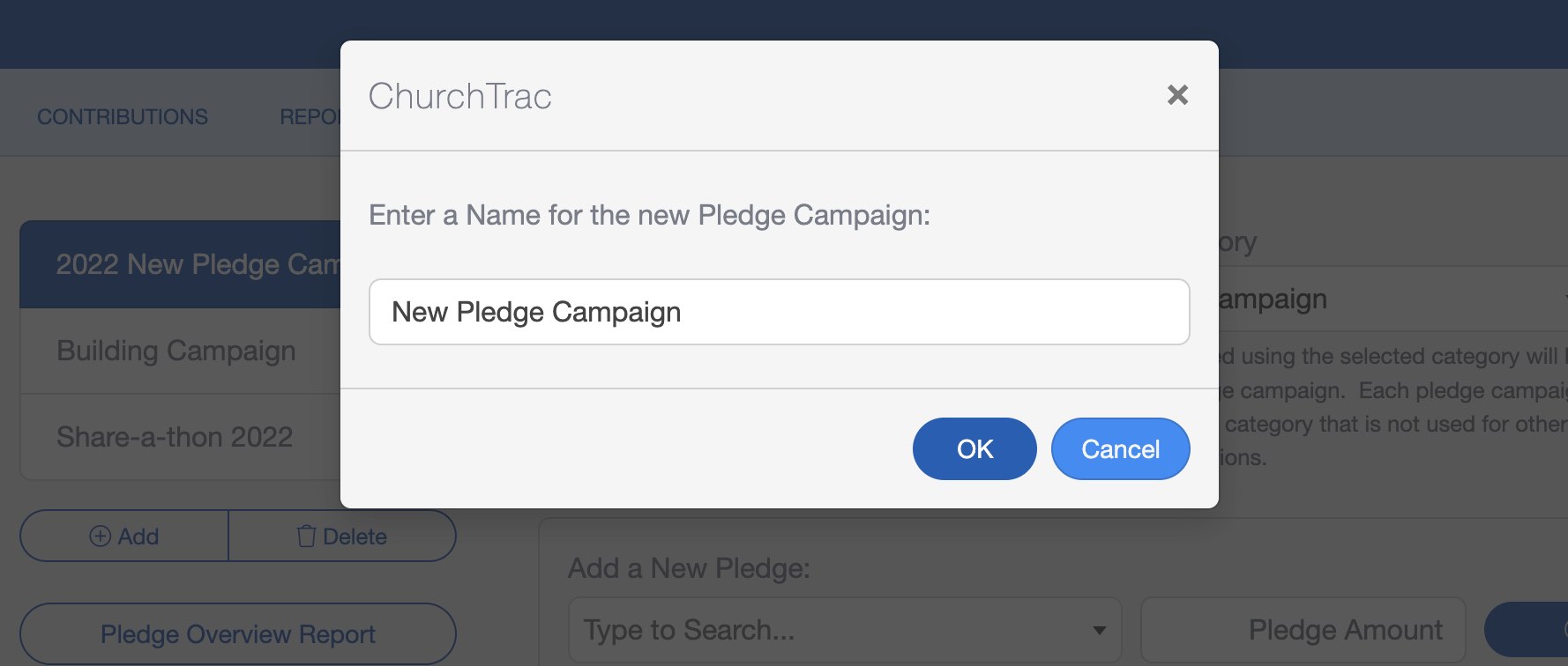 New Pledge Campaign