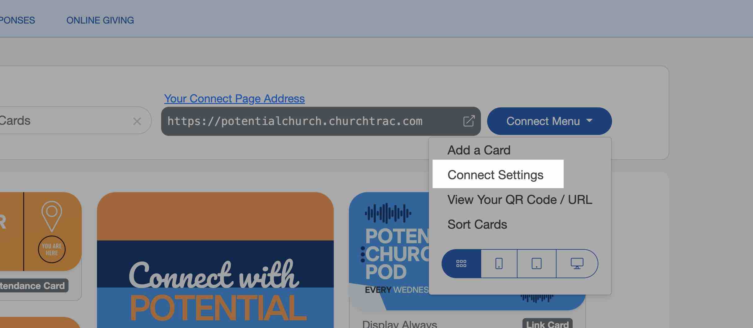 Church Connect Settings