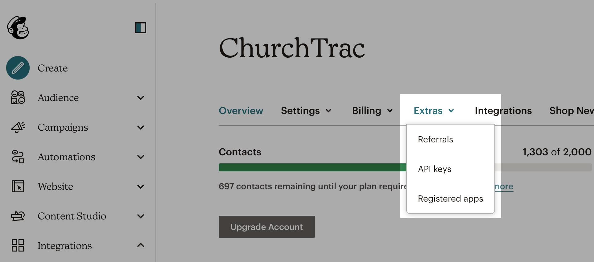 MailChimp Extras Integration Church
