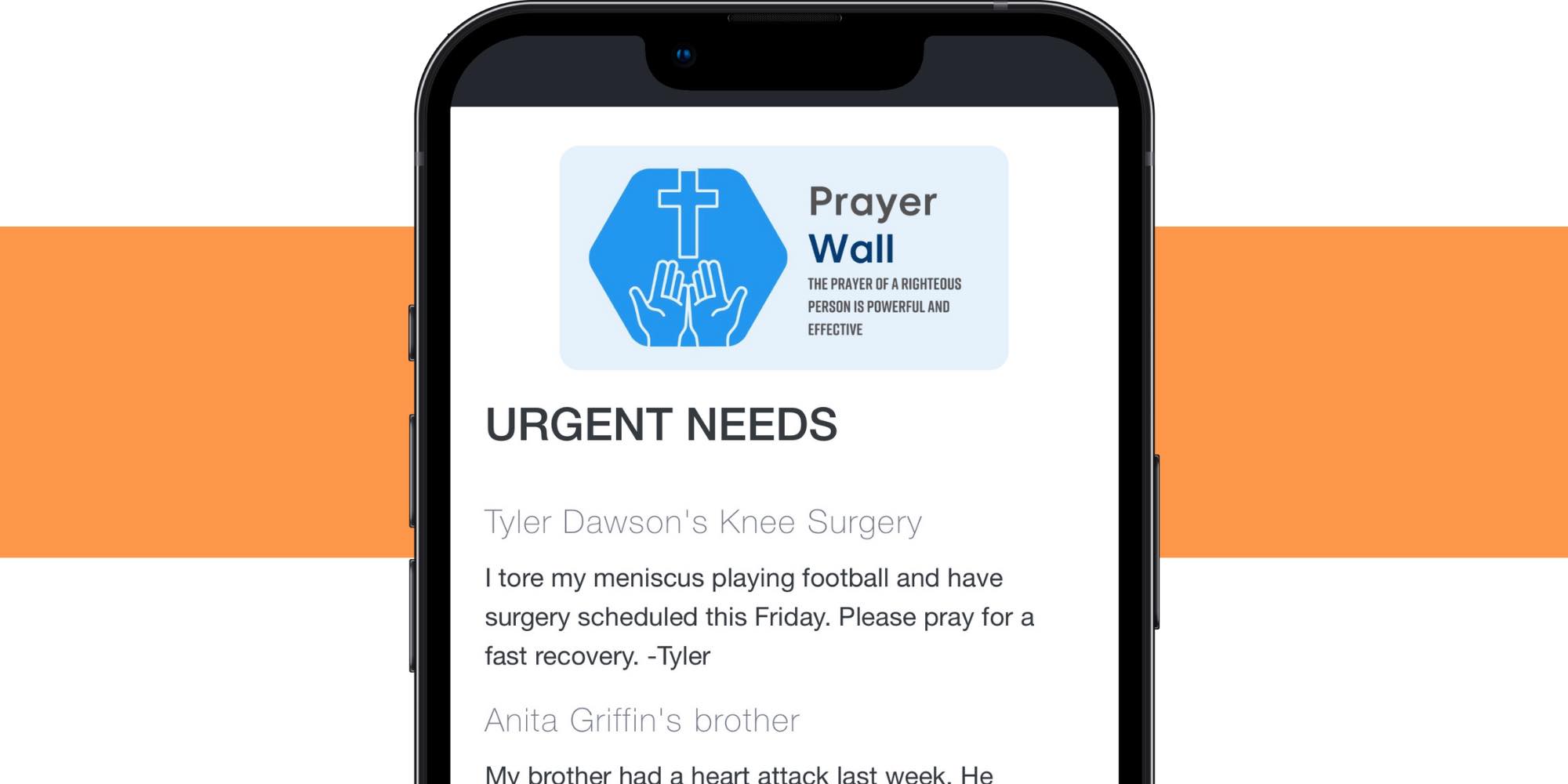 Add a page to your church app to display your prayer requests